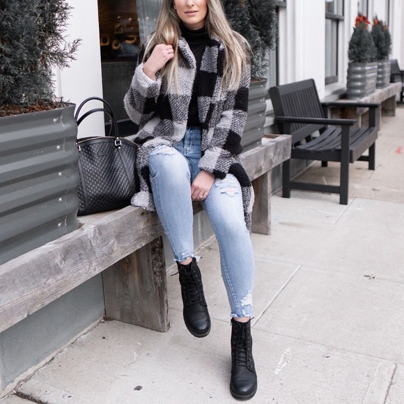 Black Lace up Combat Boots